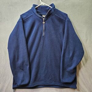 Champs Sports Sweater Mens Large Blue Fleece 1/4 Zip Pullover Jacket